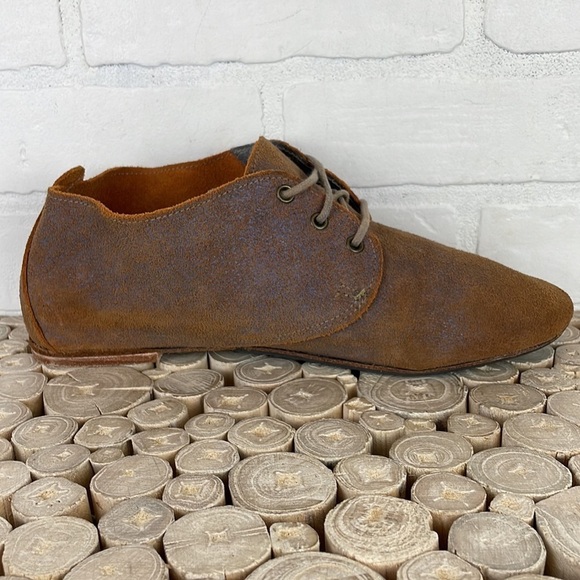 Vintage Shoe Company Distressed Brown Soft Leather Lace Up Ankle Booties 9 - Picture 7 of 16